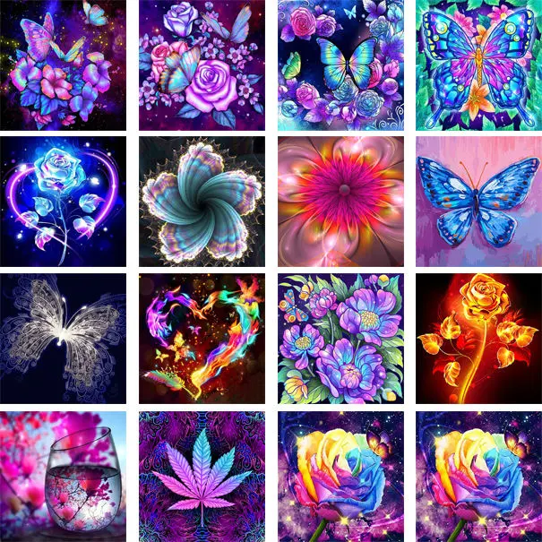 Landscape DIY 5D Diamond Painting Butterfly-Flower