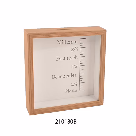 Venta al por mayor de madera de la caja de sombra del marco de la foto de la caja de dinero del rectángulo para los niños